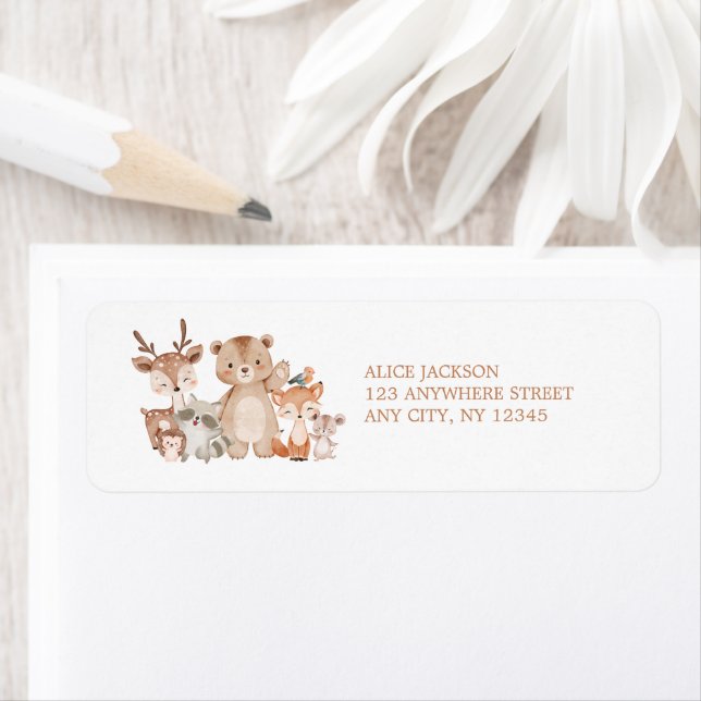 Return Address Label Woodland Animals (Insitu)