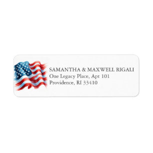 Return Address Labels American Flag