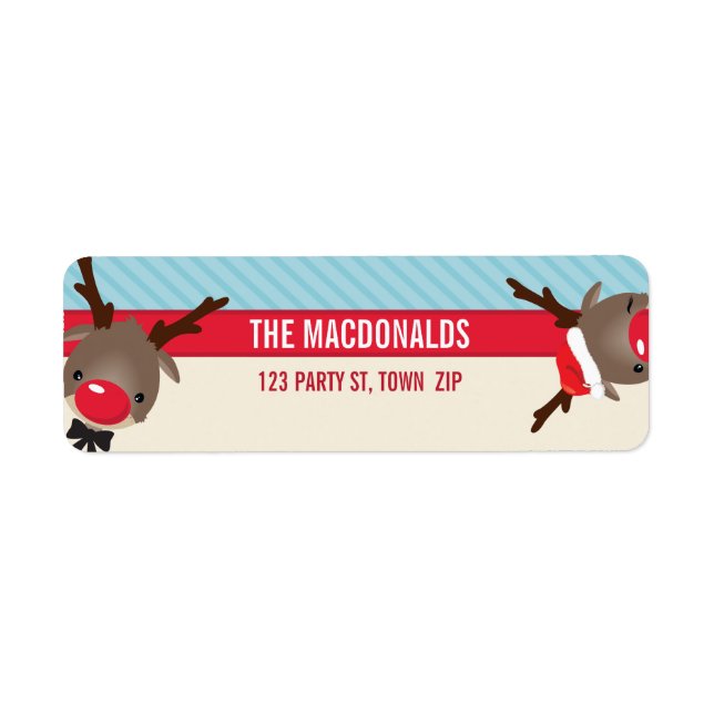 RETURN ADDRESS LABELS :: cute reindeer (Front)