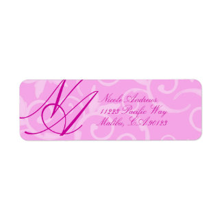 Return Address Labels - Girly Swirl Monogram