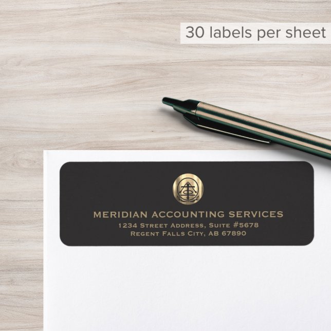 Return Address Labels Grey Gold Seal Logo (Creator Uploaded)