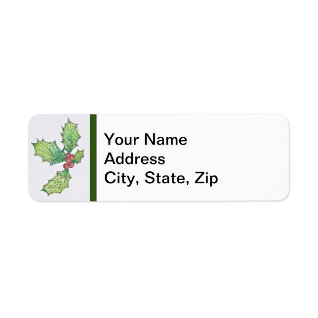 Return Address Labels Holly Jolly (Front)