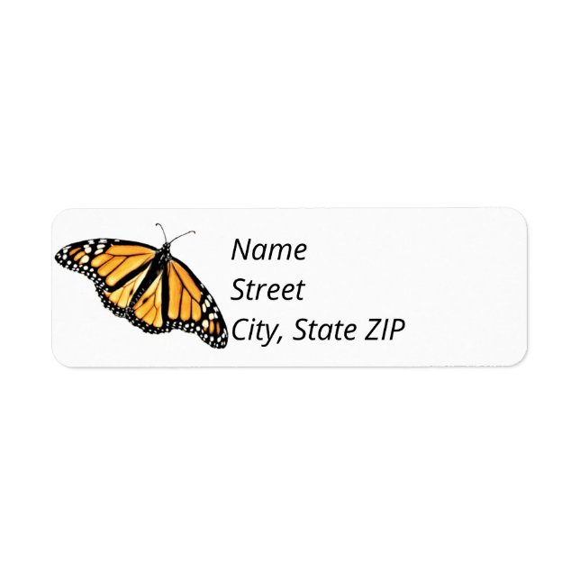 Return Address Labels Monarch Butterfly (male). (Front)