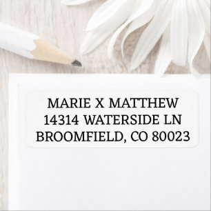 Return Address Labels/Personalised Return Address 