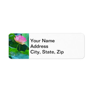 Return Address Labels Pink Abstract Lotus