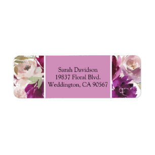 Return Address Labels Purple and White Floral