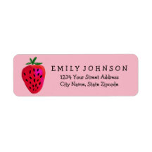 Return Address Labels Strawberry Design