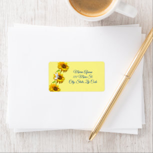 Return Address Labels Sunflower Dove Floral