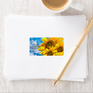Return Address Labels Sunflower Floral