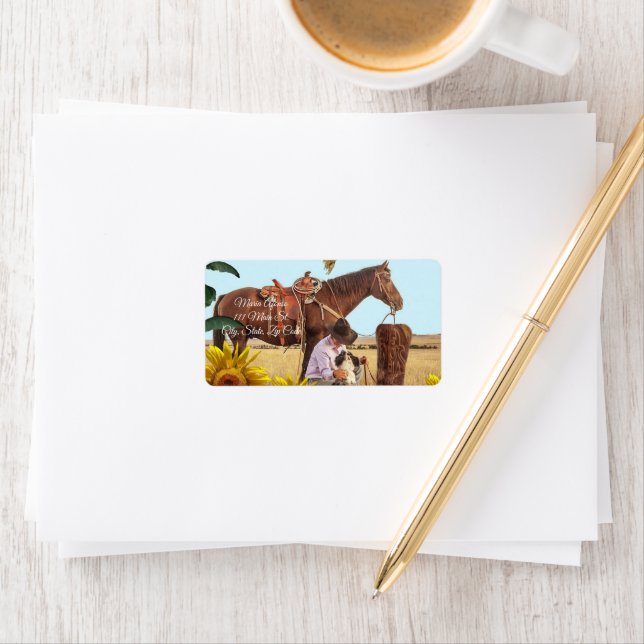 Return Address Labels Sunflower Horse (Insitu)