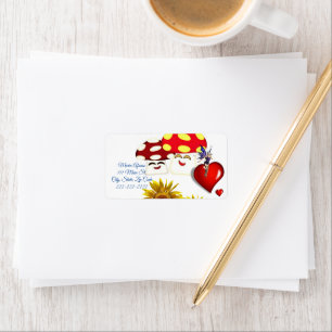 Return Address Labels Sunflower Mushroom