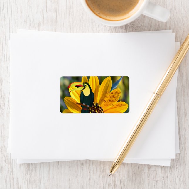 Return Address Labels Sunflower Parrot (Insitu)