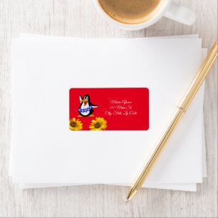 Return Address Labels Sunflower Penguin