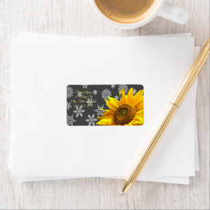 Return Address Labels Sunflower Snowflakes