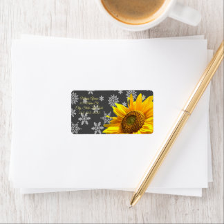 Return Address Labels Sunflower Snowflakes