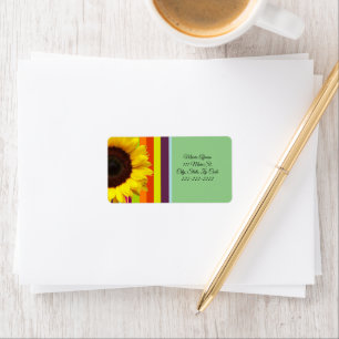 Return Address Labels Sunflower Stripe