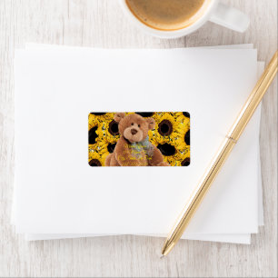 Return Address Labels Sunflower Teddy Bear