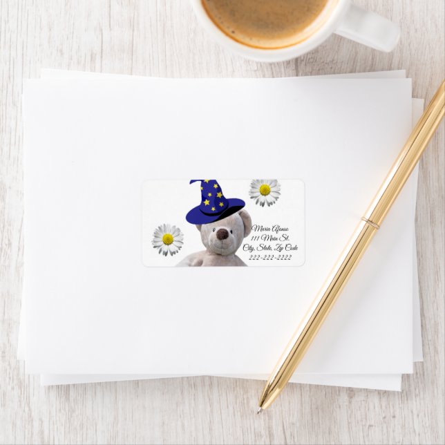 Return Address Labels Sunflower Teddy Bear (Insitu)