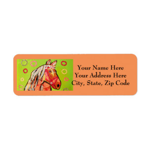 Return Address Labels with Bright Horse