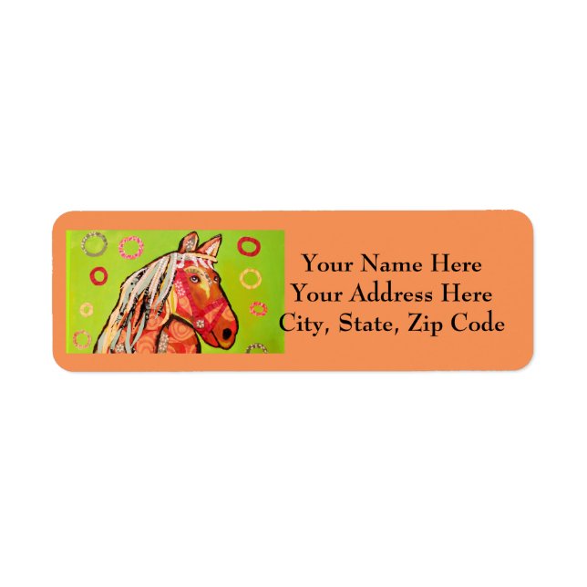Return Address Labels with Bright Horse (Front)