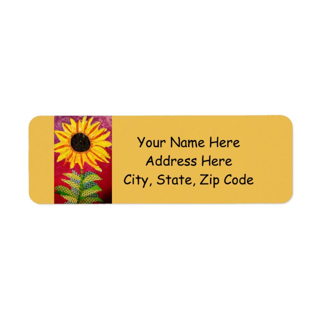 Return Address Labels with Bright Sunflower (Front)