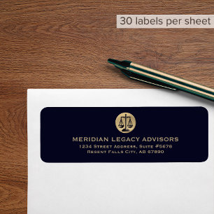 Return Address Labels with Justice Scale Emblem