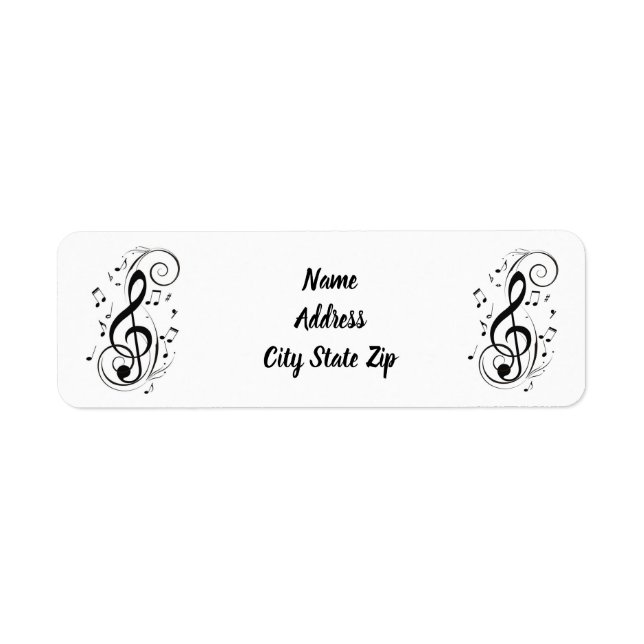 **RETURN ADDRESS LABELS** WITH MUSICAL NOTES (Front)