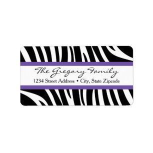 Return Address Labels │ Zebra Print Purple