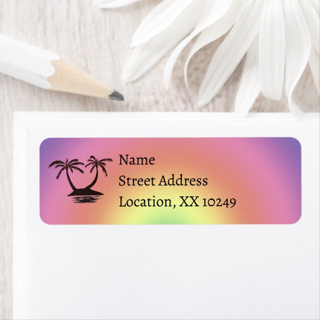 Return Address Lable - Silhouettes of Palm Trees (Insitu)