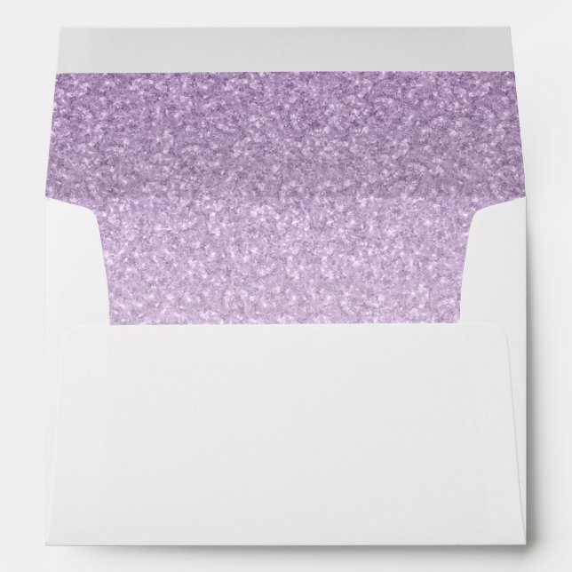 Return Address Light Purple Glam Glitter Rectangle Envelope (Back (Bottom))