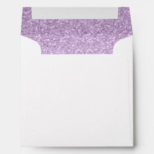 Return Address, Light Purple Glam Glitter Square Envelope