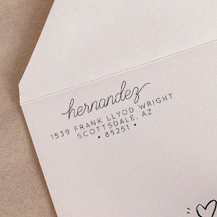 Return Address Modern Calligraphy Script Wedding Self-inking Stamp