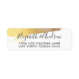 RETURN ADDRESS modern luxe glam gilded gold black
