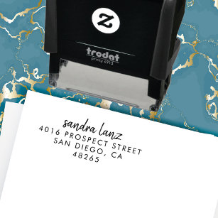 Return Address Modern Minimalist Handwritten Self-inking Stamp