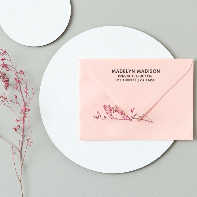 Return Address Modern Minimalist Name Rubber Stamp (Creator Uploaded)