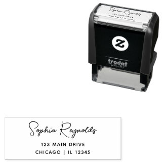 Return Address Modern Minimalist Script Name Self-inking Stamp