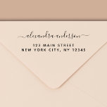 Return Address Modern Minimalist Script Name Self-inking Stamp<br><div class="desc">Modern and Elegant Cursive Script Typography Wedding Invitation Return Address self inking stamp which is great for a Save the Date, RSVP, Bridal Shower, Baby Shower, Birthday Party, or Christmas Holiday Card or Invitation. The text of this hand lettered modern script typography label can be updated and customized with your...</div>