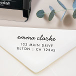 Return Address Modern Minimalist Script Name Self-inking Stamp<br><div class="desc">Simple,  stylish return address stamp in a modern minimalist design style with an elegant natural script typography in classic black and white,  with an informal handwriting style font. The text can easily be personalised for a super unique stamp!</div>