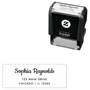 Return Address Modern Minimalist Script Name Self-inking Stamp