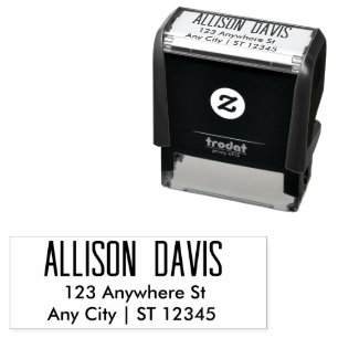 Return Address Modern Minimalist Script name Self-inking Stamp