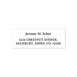 Return Address Modern Minimalist Script Name Self- Self-inking Stamp