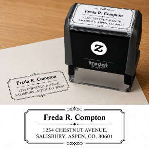 Return Address Modern Minimalist Script Name Self- Self-inking Stamp