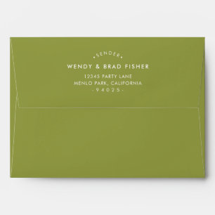RETURN ADDRESS modern oliver green gold marble Envelope