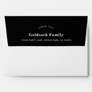 RETURN ADDRESS modern plain simple bold boy black Envelope