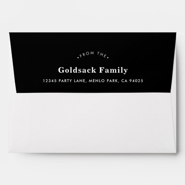 RETURN ADDRESS modern plain simple bold boy black Envelope (Back (Top Flap))