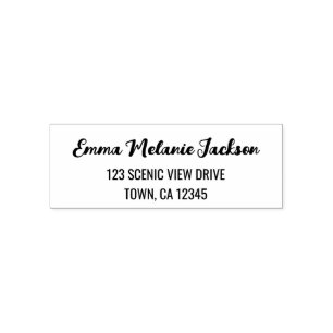 Return Address Modern Stylish Calligraphy Script Self-inking Stamp