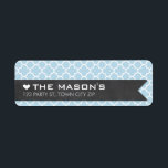 RETURN ADDRESS morrocan tile baby blue chalkboard<br><div class="desc">A modern, bold design with a super cute polka dot pattern. Setup as a template it is easy to customise with your own text - make it yours! Love the design but want to see it altered - different colour - a different product to complete your branding? No worries -...</div>