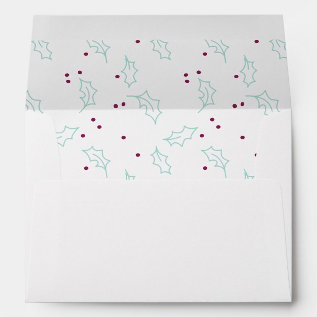Return Address on Back Flap with Mistletoe Lining Envelope (Back (Bottom))