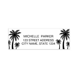 Return Address   Palm Trees  Personalised   Self-inking Stamp
