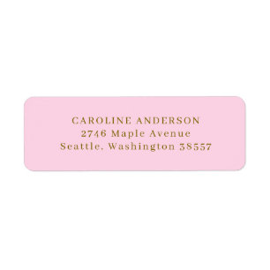 Return Address Pink and Gold Personalised Elegant